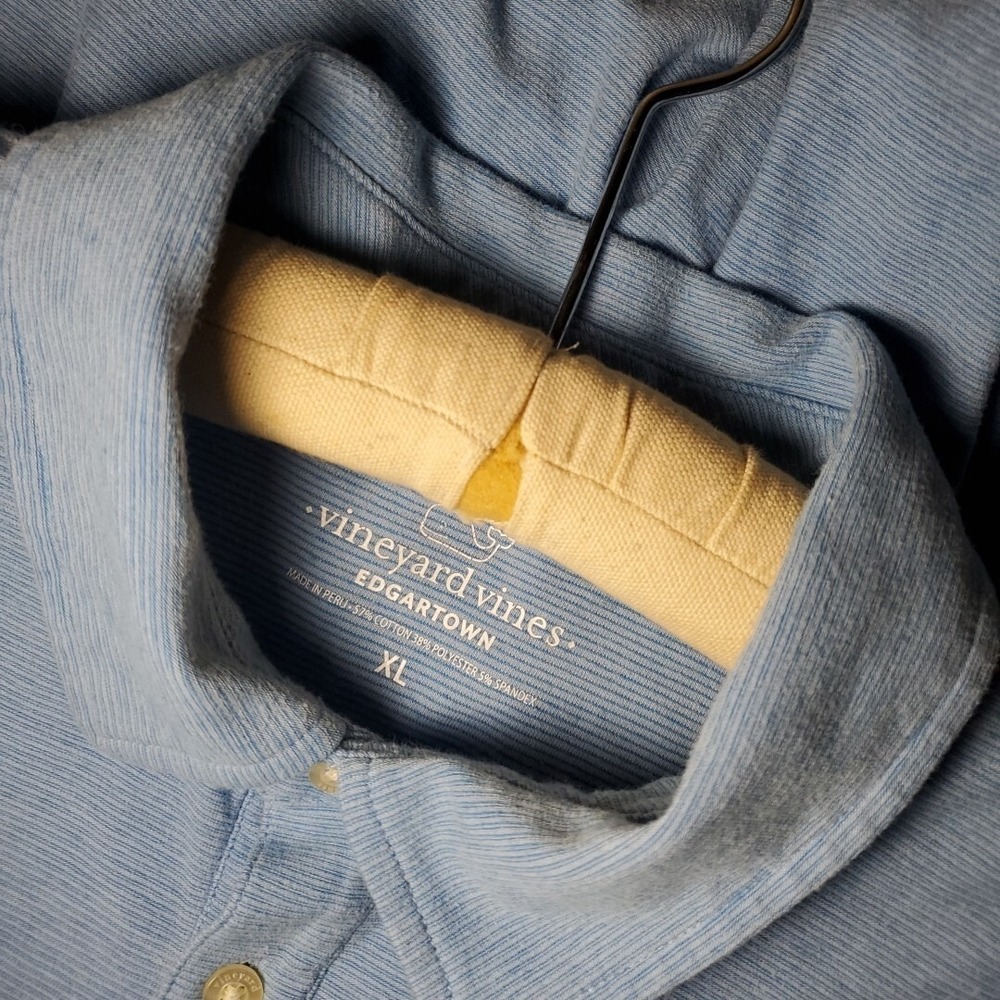 Vineyard Vines XL Polo Shirt Mens Light Blue Edgartown Pocket Short Sleeve‎ Golf